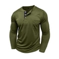 thumbnail image 1 of Puntoco Mens Warm Sweatshirt Casual Stand Collar Quarter Fall Button Pullover Sweaters Long Sleeve with Pockets Winter Clothing for Men Army Green M(M), 1 of 7