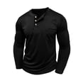 thumbnail image 1 of Puntoco Mens Warm Sweatshirt Casual Stand Collar Quarter Fall Button Pullover Sweaters Long Sleeve with Pockets Winter Clothing for Men Black L(L), 1 of 7