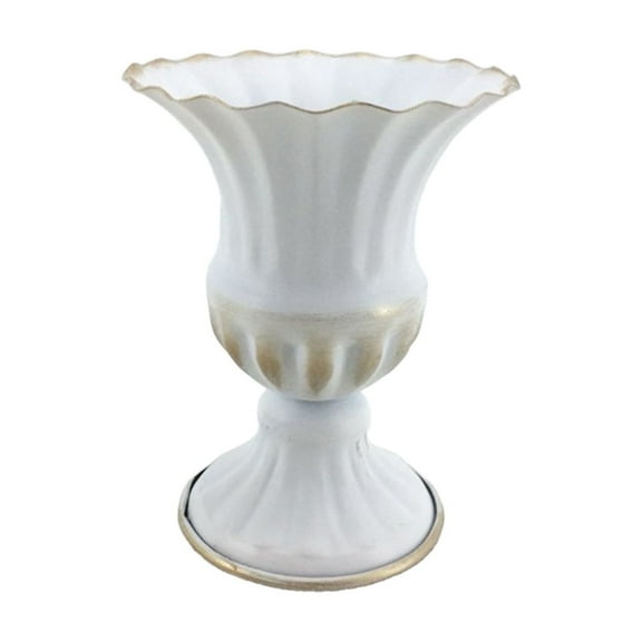 Puntoco Metal Urn Planter Grecian Vase Flower Arrangement Pot for Wedding Table Centerpiece Metal Urn Pot 6.3 Inch Tall