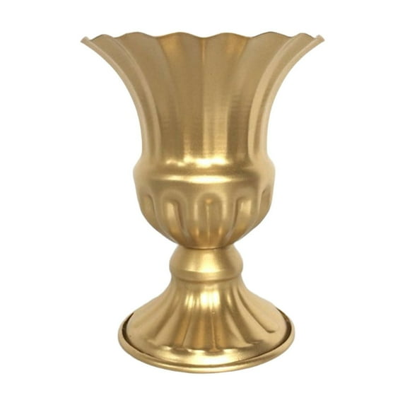 Puntoco Metal Urn Planter Grecian Vase Flower Arrangement Pot for Wedding Table Centerpiece Metal Urn Pot 6.3 Inch Tall