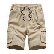 Puntoco Pants for Men,Men Colthing Clearance,Men'S Summer Simple Fashion Belt Shorts Fashionable Pure Color Shorts Khaki XL(XL)