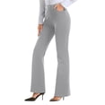 thumbnail image 1 of Puntoco Pants for women High Waisted Work Pants for Women Wide Leg Dress Pants Straight Trousers Casual Business Slacks with Pockets Gray 8(L), 1 of 8