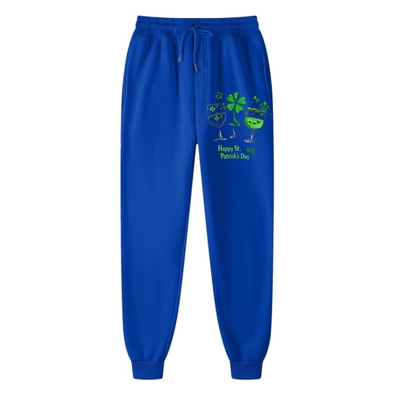 Puntoco Pants for women Men's and Women's St. Patrick Print Casual Pants Sanitary Pants Solid Color Running and Fitness Sports Pants Blue 6(M)