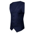 thumbnail image 1 of Puntoco Plus Size Coat Clearance Men Vest V-Neck Sleeveless Single-breasted Slim Fit Jacket Business Waistcoat Navy 4(S), 1 of 5