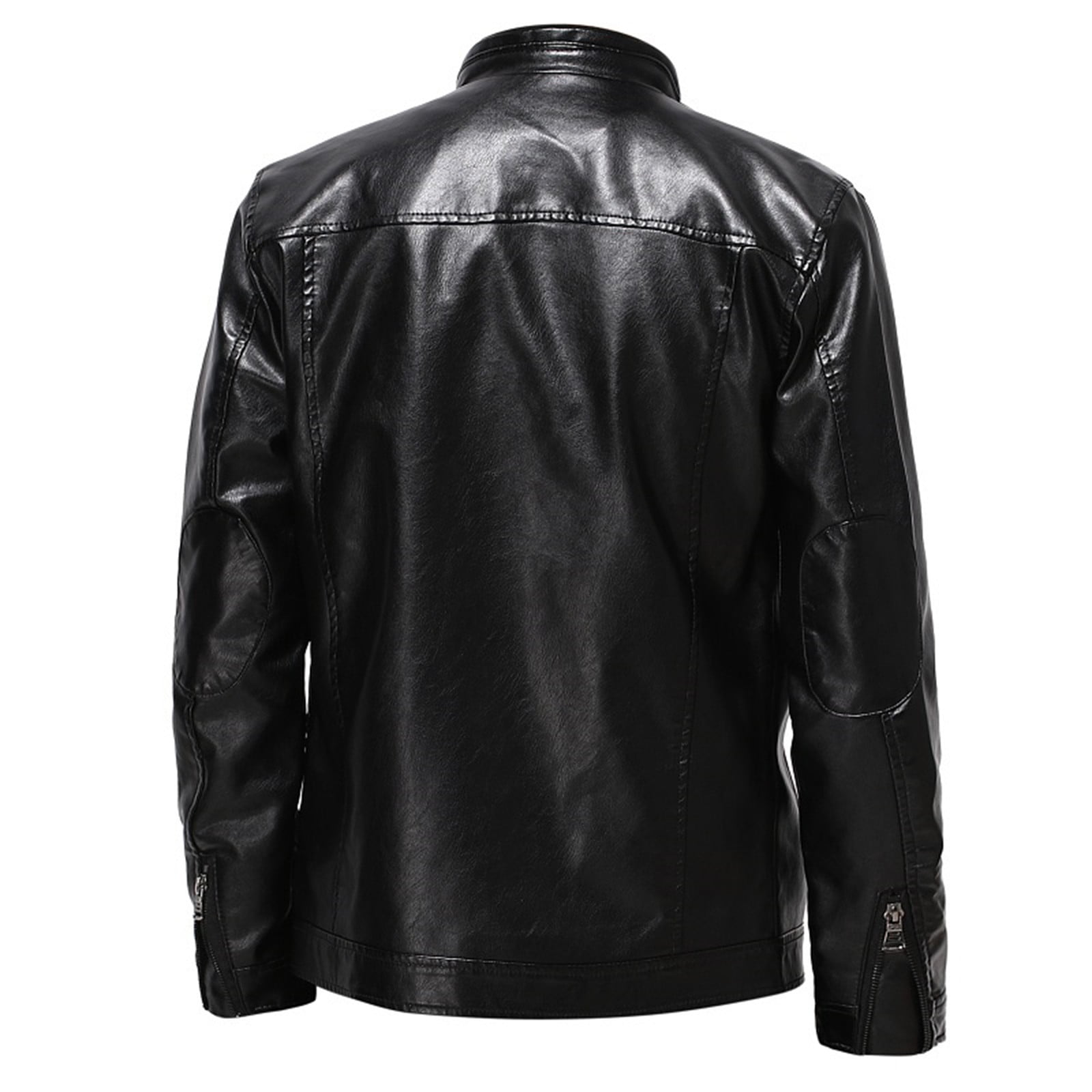 Puntoco Plus Size Coat Clearance Men s Leather Plus Fleece Jacket Motorcycle Jacket Warm Leather Jacket Black 16 XXXXL
