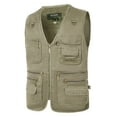thumbnail image 1 of Puntoco Plus Size Coat Clearance Men's Outdoor Vest Leisure Jacket Lightweight Vest with Zip Many Pockets Khaki 16(XXXXL), 1 of 9