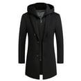 thumbnail image 1 of Puntoco Plus Size Coat Clearance Men's Winter Coat Slim Fit Long Wool Coat Business Coat with Stand-Up Collar Men's Winter Black 14(XXXXXL), 1 of 3