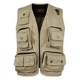 thumbnail image 1 of Puntoco Plus Size Coat Clearance Mens Gilet Waistcoat Multi Pocket Fishing Hunting Hiking Vest Waistcoat Jacket Beige 10(XL), 1 of 8