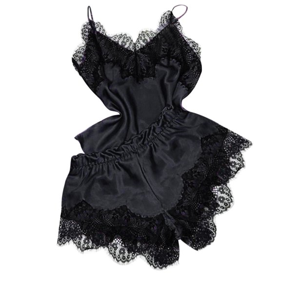 Puntoco Plus Size Nightdress Clearance,Lace Sleepwear Lingerie Temptation Babydoll Underwear Nightdress Black XL(XL)