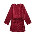 thumbnail image 1 of Puntoco Plus Size Nightdress Clearance,Satin Silk Pajamas Women Nightdress Lingerie Robes Underwear Sleepwear Wine XL(XL), 1 of 6