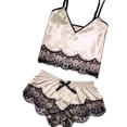 thumbnail image 1 of Puntoco Plus Size Nightdress Clearance,Womens Satin Sling Sleepwear Lingerie Lace Bowknot Nightdress Underwear Beige XXL(XXL), 1 of 5