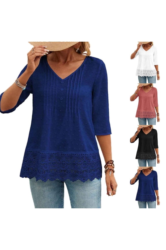 Plus Size Tunic Tops for Women Blouses Shirt Loose Fit Lace Extender Short Sleeve White XL(XL)