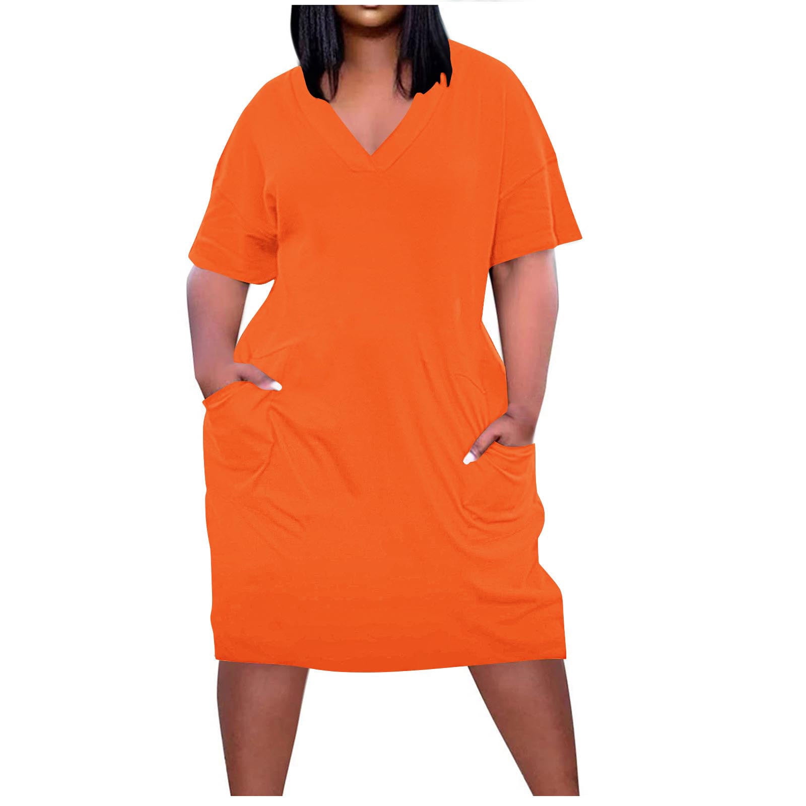 beach dress size 20 BrightlyHer Plus Size Women's Summer Beach Vacation Batwing Sleeve Loose Floral Print Dress Floral Dress Summer Dress Beach Dresses Beach Outfits For Women Vacation Outfits Women Holiday Dress