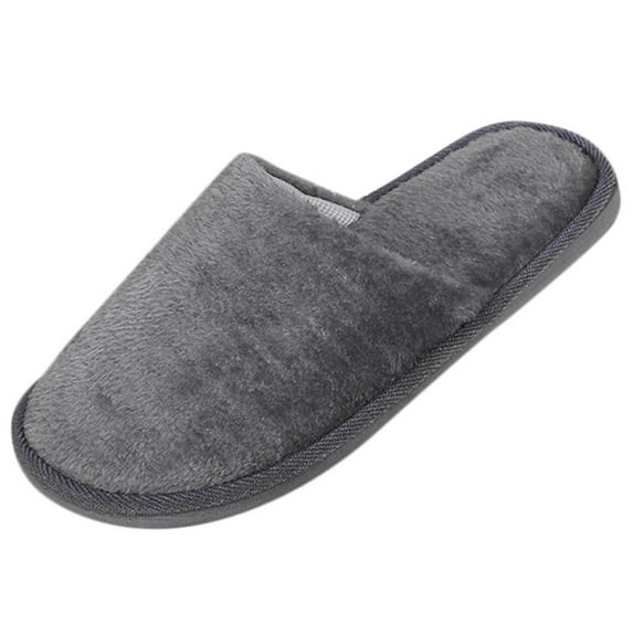 Puntoco Plush Slippers Outdoor House Shoes Clearanc Men Warm Home Plush Soft Slippers Indoors Anti-Slip Winter Floor Bedroom Shoes Gray 8-8.5(42-43)