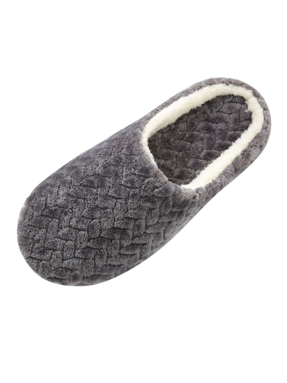 Plush Slippers Outdoor House Shoes Clearanc Women'S House Slippers Slip-On Anti-Skid Flower Indoor Casual Shoes Snow Slipper Gray 9.5-10.5(42-43)