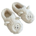 thumbnail image 1 of Puntoco Plush Slippers Outdoor House Shoes Clearanc Womens Mens Mules Plush Warm Slippers, Lamb Home Shoes, and Winter Indoor Cotton Slipper White 8.5(40-41), 1 of 5