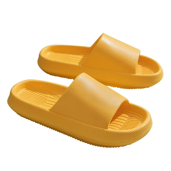 Puntoco Plush Slippers Outdoor House Shoes Clearanc Womens Mens Solid Color Slippers Super Soft Breathable Anti-Slip Bedroom Home Slippers Yellow 38-39