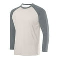 thumbnail image 1 of Puntoco Raglan Shirt Men - Soft Sports Jersey Style Long Sleeve Baseball Shirts for Men Beige S(S), 1 of 2