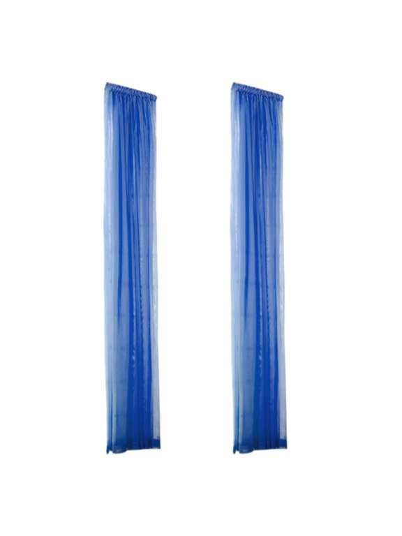 Rainbow Sheer Curtains Long Ombre Colorful Faux Linen Texture 2 Panels Rod Pocket Semi Sheer Gauze Voile Drapes for Kids Bedroom Playrooms Nursery Patio, 52 x 72 Inches