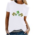 thumbnail image 1 of Puntoco Short Sleeve Women Tops Clearance 2025,Womens St Patrick'S Day T-Shirt Love Heart Shirts Short Sleeve Valentine'S Day Crewneck Colorful Heart Graphic Tees Tops White 10(XL), 1 of 6