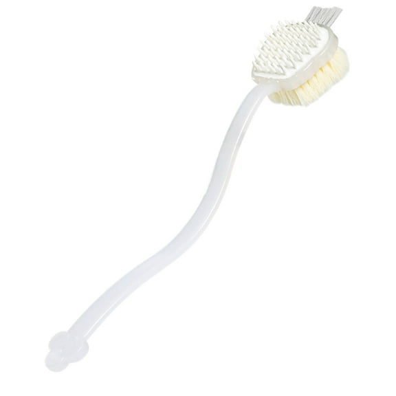 Puntoco Shower Brush with Soft and Stiff Bristles Extra Long Handle Dual-Sided Back Scrubber Bath Brush Body Exfoliator for Wet or Dry Brushing