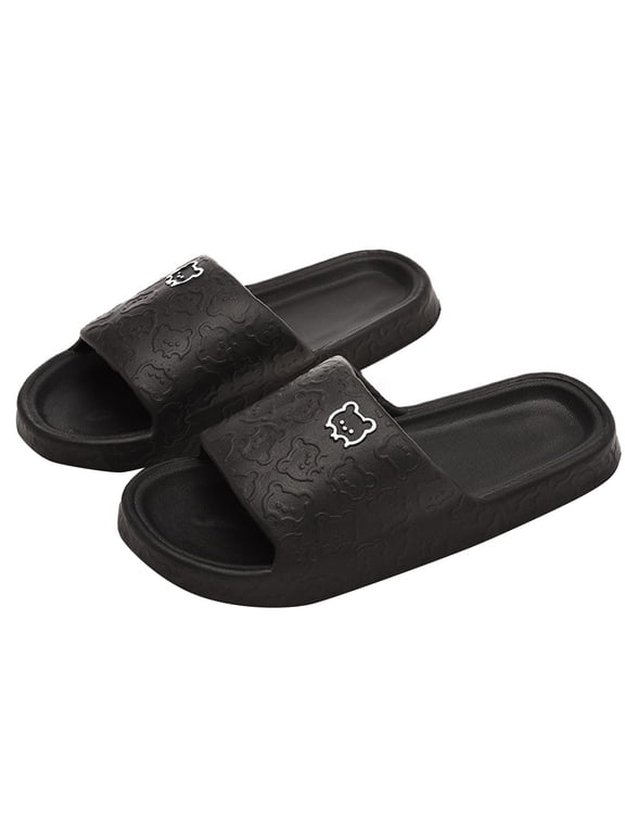 Shower Shoes Bathroom Slippers for Men & Women,Quick-Dry Non-Slip, Home Slides Dorms,Pool, Spa, Camping, Beach Black 41