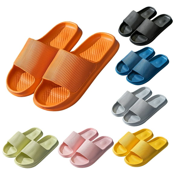 Puntoco Shower Shoes, Women & Men’s Shower Slippers, Slides Sandals Pool Slides House Slippers Non-Slip Indoor Bathroom Shoes Beach Sandals Yellow 7.5(40-41)