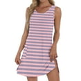 thumbnail image 1 of Puntoco Summer dresses for women 2025 Womens Casual Summer Dress 2025 Loose Tank Striped T-Shirt Dresses Sleeveless Sundress with Pockets Pink L(L), 1 of 8