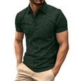 thumbnail image 1 of Puntoco Summer tops Mens Polo Shirts with Pocket Cotton Short Sleeve Collared Shirt Moisture Wicking Golf Shirts 3-Button Shirts Green S(S), 1 of 4