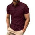 thumbnail image 1 of Puntoco Summer tops Mens Polo Shirts with Pocket Cotton Short Sleeve Collared Shirt Moisture Wicking Golf Shirts 3-Button Shirts Wine XL(XL), 1 of 4