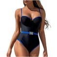 thumbnail image 1 of Puntoco Swimsuit for women 2025 Clearance Women's Belted Comfortable Swimsuit Fashion Bikini Swimsuit Blue 8-10(M), 1 of 8