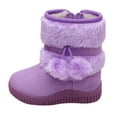 thumbnail image 1 of Puntoco Toddler Baby Boy's Girl's Snow Boot Flat Pom Pom Winter Warm Shoes Ankle Booties Kids Shoes Clearance, 1 of 4