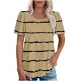 thumbnail image 1 of Puntoco Tops Blouses for women ,Womens Summer Tops Color Block Shirts Casual Crewneck Oversized Tshirts Ribbed Knit Tees Blouse Khaki XXL(XXL), 1 of 7
