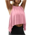 thumbnail image 1 of Puntoco Tops for Women 2025 Clearance Soft Sleeveless Crop Top for Women Athletic Tee Gym Workout Cropped Yoga Tank Pink L(L), 1 of 9
