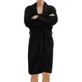 thumbnail image 1 of Puntoco Unisex Flannel Fleece Bathrobe– Flannel Fleece Couple Bathrobe, Long Warm Plush Robe with Pockets for Men Women Black-B XXL, 1 of 3