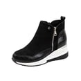 thumbnail image 1 of Puntoco Wedge Sneaker for Women High Heel Lace Up Platform Sneakers Black, 1 of 6