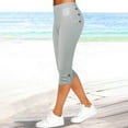 thumbnail image 1 of Puntoco Wide Leg Pants Woman Women'S Summer High Waisted Solid Color Capris Matching Slim Fitting Yoga Gym Pants On Clearance Gray 8(L), 1 of 6