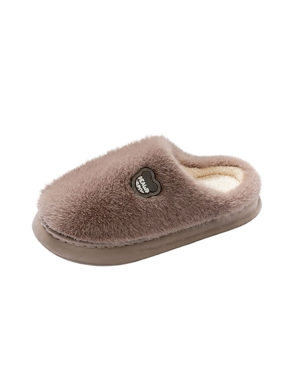 Winter Cotton Slippers for Women Men Fashion Couple House Indoor Cozy Plush Slip On Warm Pluffy Bedroom Shoes