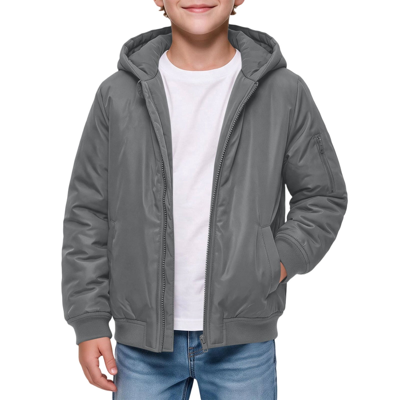 Kids Racing Jacket Puntoco Winter Kids Puffer Jacket Cotton Quilted Lightweight Coat Gray ...