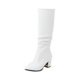 thumbnail image 1 of Puntoco Winter Warm Boots Clearanc Women Shoes High Heel Casual Winter Solid Color Pointed Knee High White 9.5(43), 1 of 7
