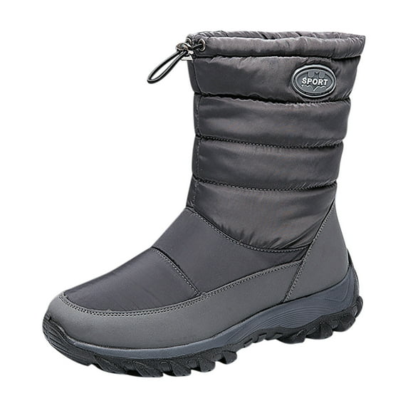 Puntoco Winter Warm Snow Boots Clearanc Snow Women Winter Plus Velvet Warm Short Cotton Shoes Gray 6(36)