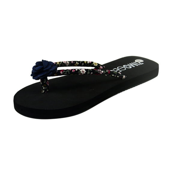 Puntoco Women High heel sandals clearance, Floral Wedges Non-slip Flat Heel Flip-flops Slippers Shoes