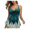 thumbnail image 1 of Puntoco Women'S Clearance Plus Size Print Jupmsuit Swimsuit Beachwear Padded Swimwear Blue, 1 of 9