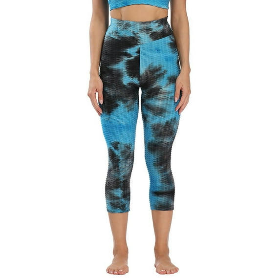Puntoco Women'S Clearance Yoga Pants High Waist Running Tie-Dye Pants Workout Leggings Yoga Pants Hot Pink