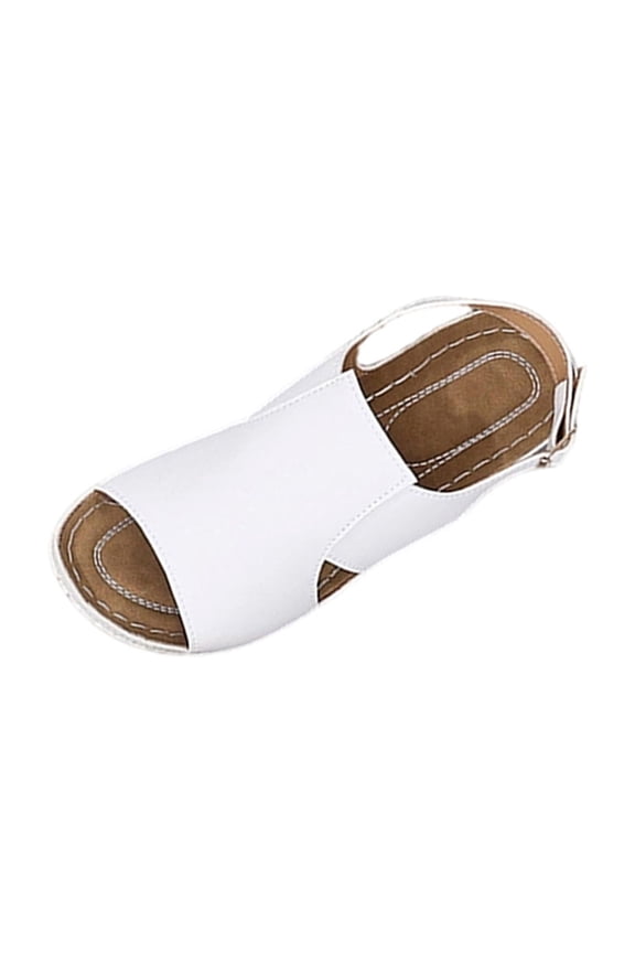 Women'S Espadrille Sandals Low Wedge Platform Open Toe Slingback Ankle Strap Criss Cross Slip On Summer Shoes White 6(37)