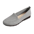 thumbnail image 1 of Puntoco Women'S Knitted Flat Shoes Lightweight Comfortable Loafers Women Footwear Slip On Casual Breathable Mesh Walking Shoes Female Round Toe Gray 9(42), 1 of 5