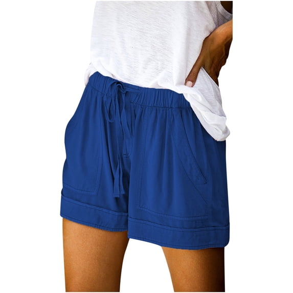 Puntoco Women'S Plus Size Pants Clearance,Plus Size Comfy Drawstring Elastic Waist Pocket Loose Shorts Pants