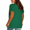 thumbnail image 1 of Puntoco Women'S Plus-Size Tops Clearance Women'S Plus-Size Solid Loose Short Sleeve T-Shirt Pullover Tops Green 12(XXL), 1 of 1