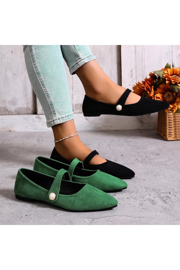 Women'S Pointy Toe Loafer Flat Comfortable Faux Suede Work Shoes,Penny Loafer Slip On Ballet Flat Green 9(42)
