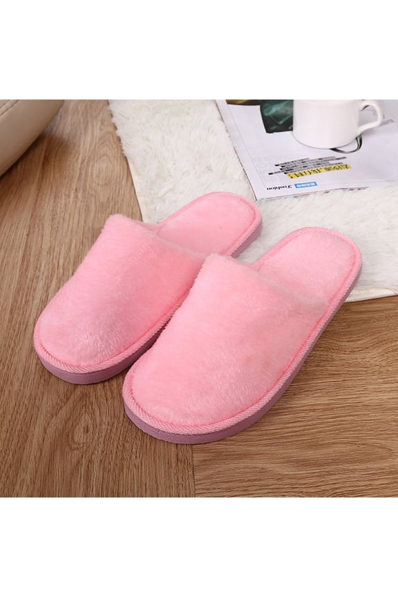 Women'S Shoes Clearance,Women Warm Home Plush Soft Slippers Indoors Anti-Slip Winter Floor Bedroom Shoes Pink